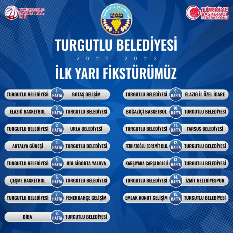 Turgutlu Belediyesi Kadın Basketbol Takımı’nın Fikstürü Belli Oldu Turgutlu Belediyesi Kadın Basketbol Takımı’nın Fikstürü Belli Oldu