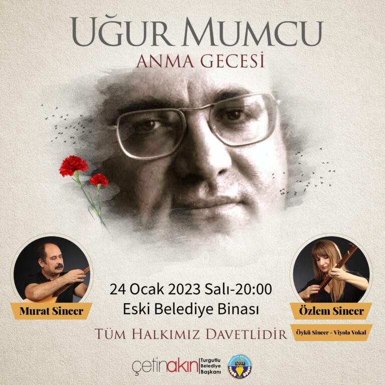 Uğur Mumcu Turgutlu’da Anılacak Uğur Mumcu Turgutlu’da Anılacak