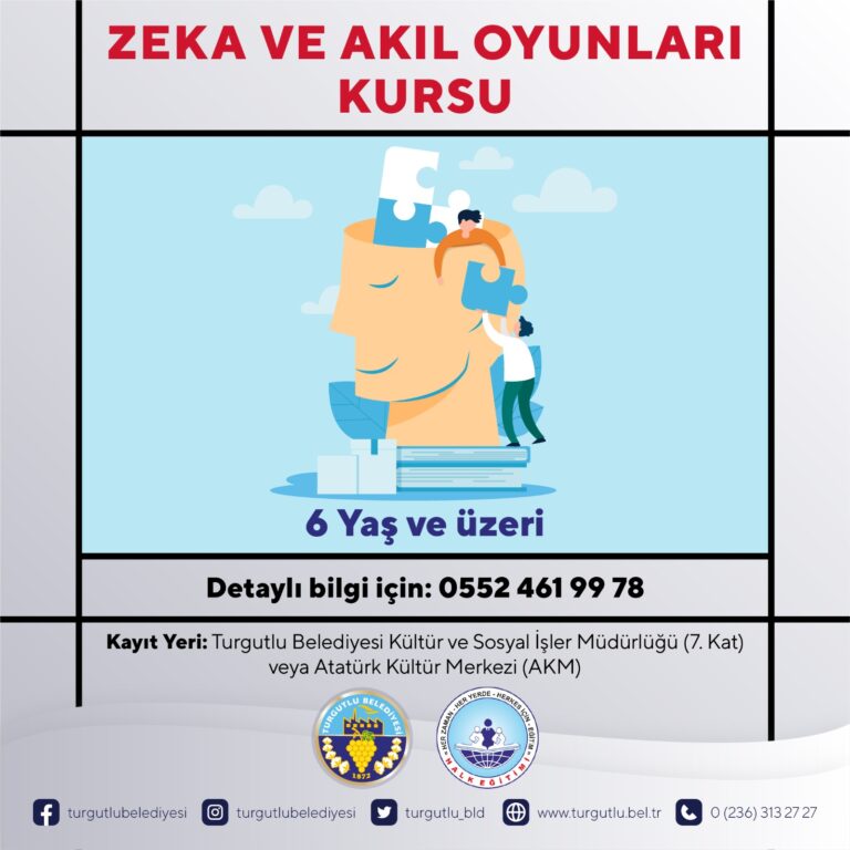 Zeka ve Akıl Oyunları Kursu Başlıyor Zeka ve Akıl Oyunları Kursu Başlıyor