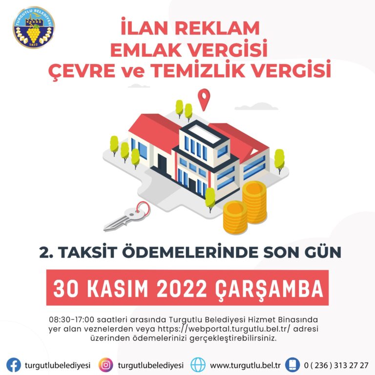Turgutlu Belediyesinden Hatırlatma: Son Gün 30 Kasım Turgutlu Belediyesinden Hatırlatma: Son Gün 30 Kasım