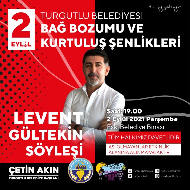 Bağ Bozumu ve Kurtuluş Şenlikleri Levent Gültekin Söyleşisiyle Devam Ediyor Bağ Bozumu ve Kurtuluş Şenlikleri Levent Gültekin Söyleşisiyle Devam Ediyor