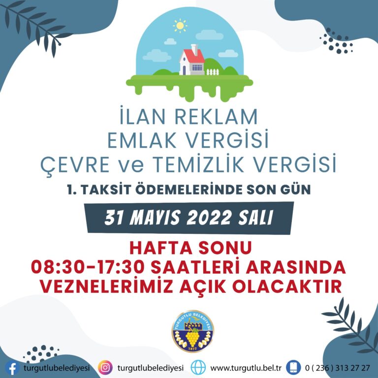 Turgutlu Belediyesi Vezneleri Hafta Sonu da Açık Olacak Turgutlu Belediyesi Vezneleri Hafta Sonu da Açık Olacak