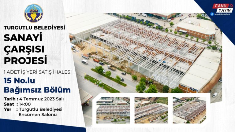Turgutlu Belediyesi Sanayi Çarşısı Projesinde 1 Adet İş Yeri Satışa Çıkıyor Turgutlu Belediyesi Sanayi Çarşısı Projesinde 1 Adet İş Yeri Satışa Çıkıyor