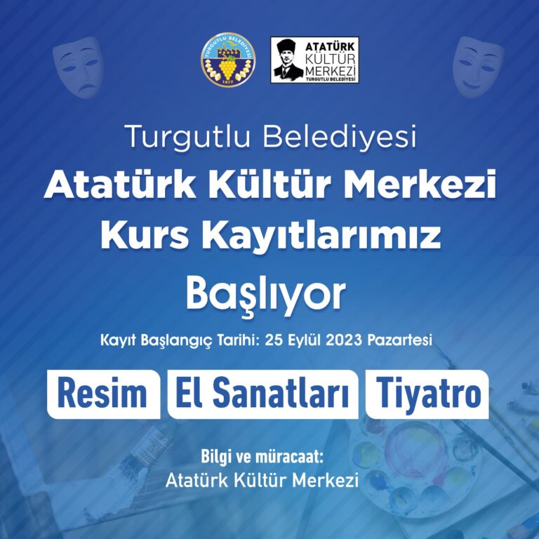 Turgutlu Belediyesi Güz Dönemi Kültür Kursları Kayıtları Başlıyor