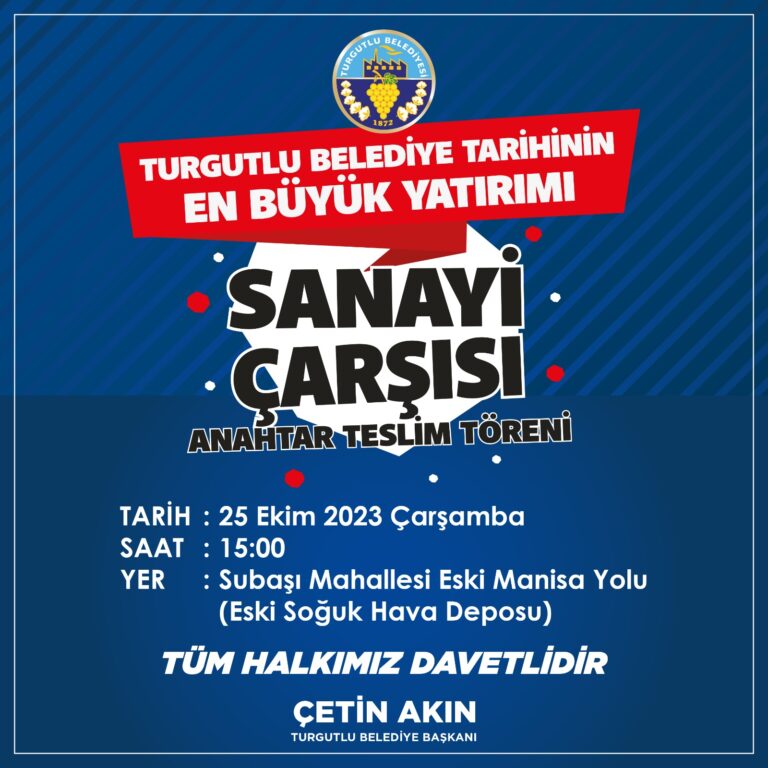 Turgutlu Belediyesinin Vizyoner Projesi Sanayi Çarşısı’nda Beklenen Gün Geldi Turgutlu Belediyesinin Vizyoner Projesi Sanayi Çarşısı’nda Beklenen Gün Geldi