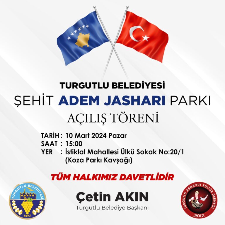 Şehit Adem Jashari Parkı açılışı 10 Mart’ta Açılıyor Şehit Adem Jashari Parkı açılışı 10 Mart’ta Açılıyor