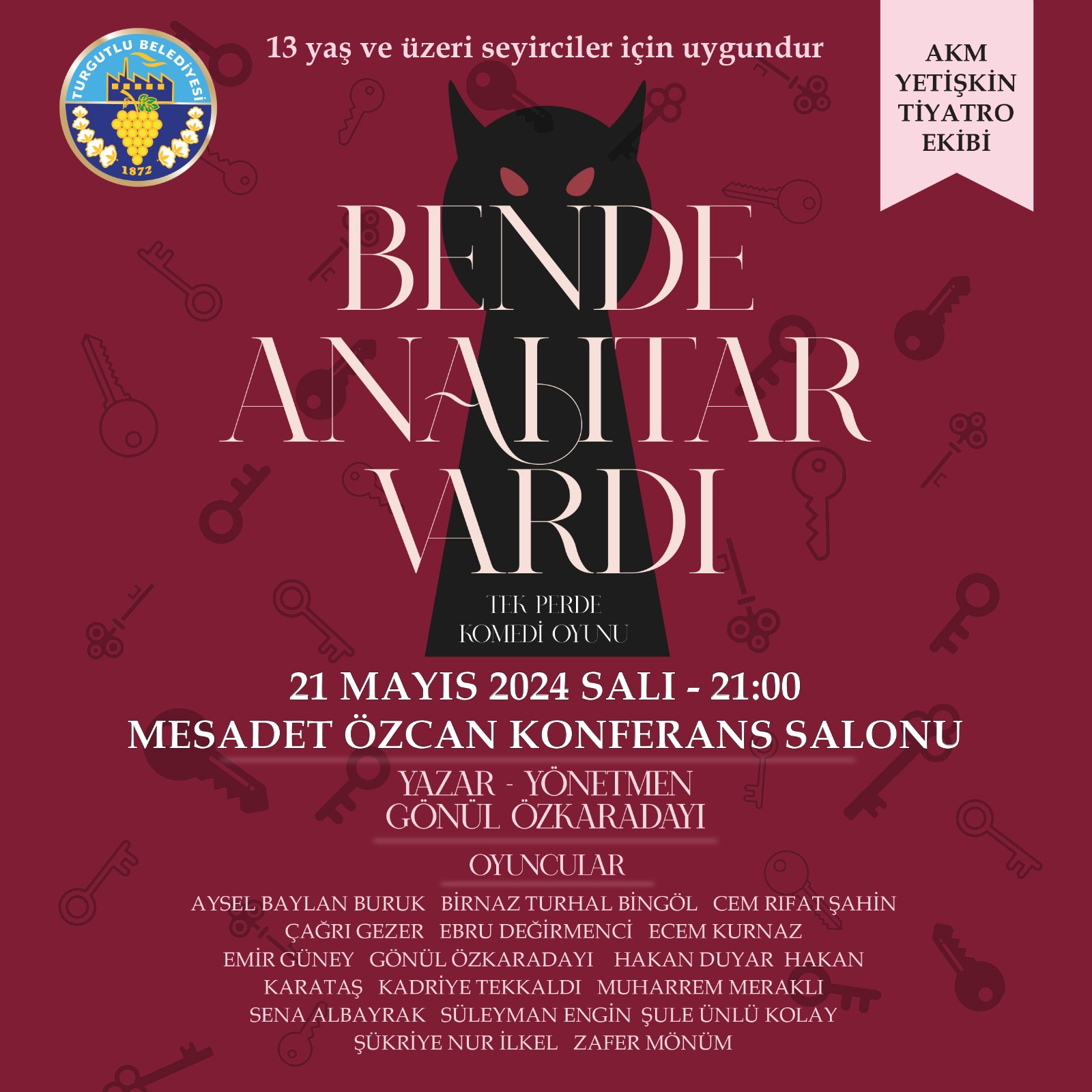 “Bende Anahtar Vardı” Bir Kez Daha Sahnede Olacak “Bende Anahtar Vardı” Bir Kez Daha Sahnede Olacak
