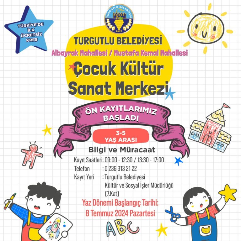 Turgutlu Belediyesinin Türkiye’ye Örnek Olduğu Çocuk Kültür Sanat Merkezlerinde Yaz Dönemi Kayıtlar Başladı Turgutlu Belediyesinin Türkiye’ye Örnek Olduğu Çocuk Kültür Sanat Merkezlerinde Yaz Dönemi Kayıtlar Başladı