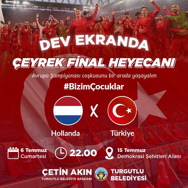 Turgutlu’da Milli Maç Heyecanı Dev Ekrandan Devam Ediyor Turgutlu’da Milli Maç Heyecanı Dev Ekrandan Devam Ediyor