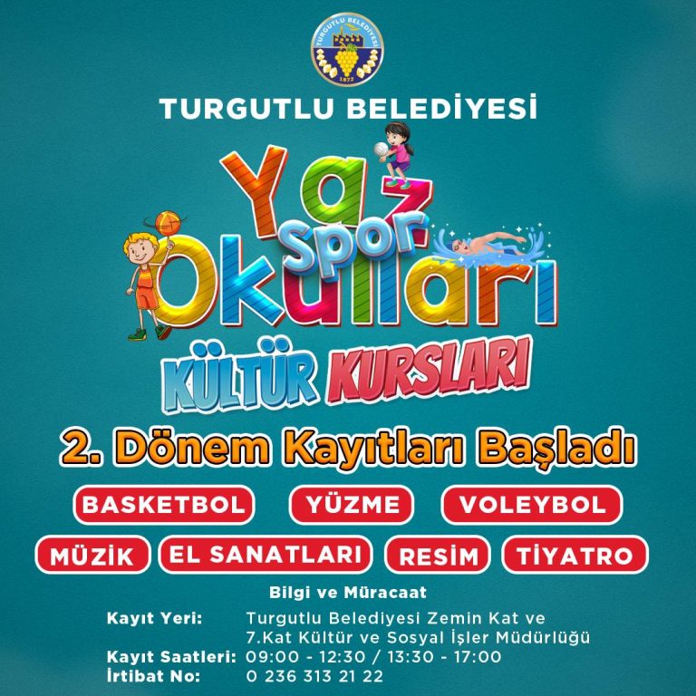Turgutlu Belediyesi Yaz Spor Okulları ve Kültür Kursları İkinci Dönemle Devam Ediyor Turgutlu Belediyesi Yaz Spor Okulları ve Kültür Kursları İkinci Dönemle Devam Ediyor