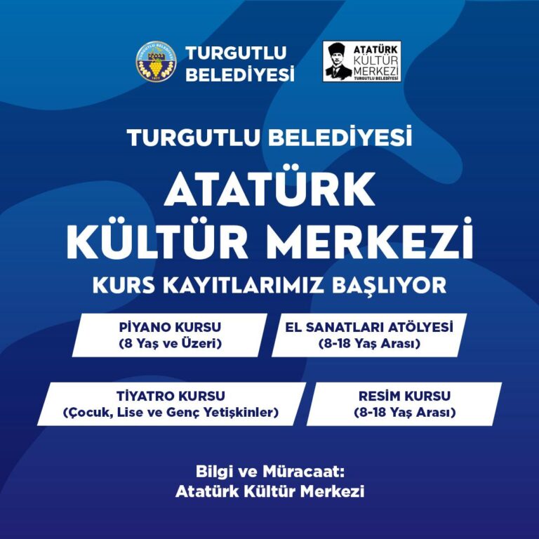 Turgutlu Belediyesi Yeni Dönem Kültür Kursları Kayıtları Başlıyor