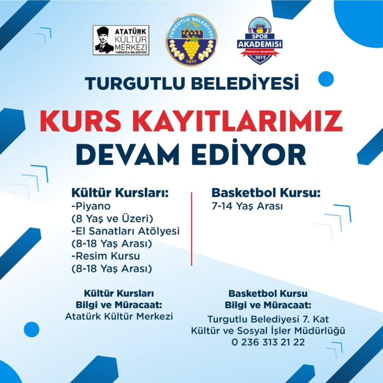 Turgutlu Belediyesinin Spor ve Kültür Kurslarına Kayıtlar Devam Ediyor Turgutlu Belediyesinin Spor ve Kültür Kurslarına Kayıtlar Devam Ediyor