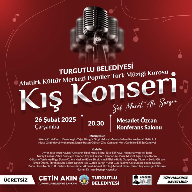 Turgutlu Belediyesi ‘Kış Konseri’ İle Müzik Ziyafeti Yaşatacak Turgutlu Belediyesi ‘Kış Konseri’ İle Müzik Ziyafeti Yaşatacak