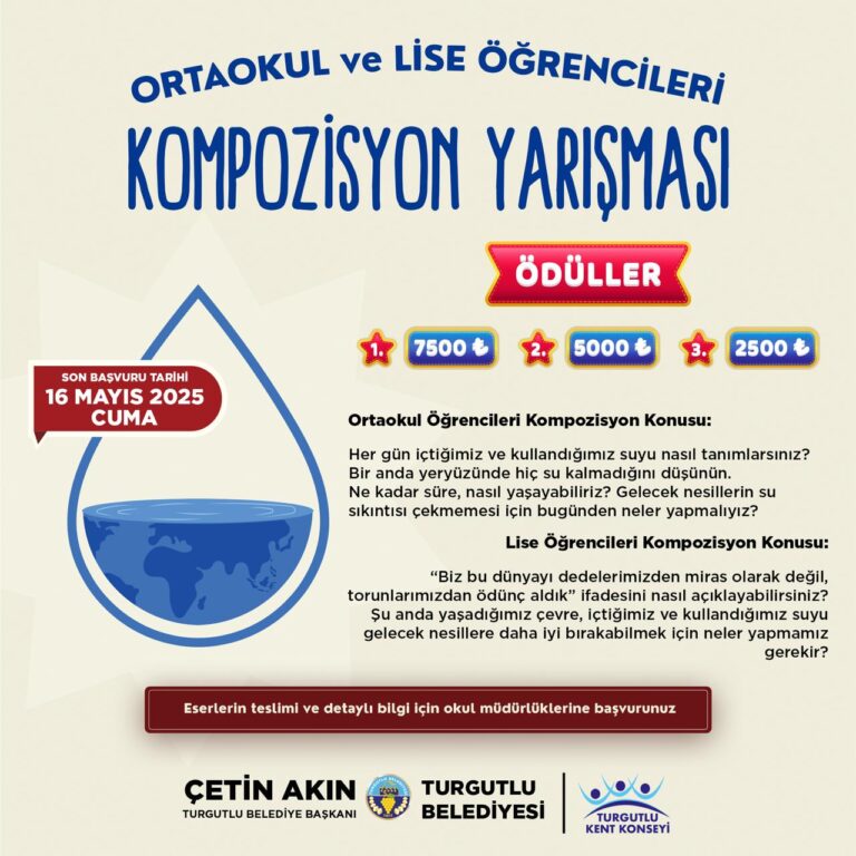 Turgutlu Belediyesi ve Turgutlu Kent Konseyi Ödüllü Kompozisyon Yarışması Düzenleyecek Turgutlu Belediyesi ve Turgutlu Kent Konseyi Ödüllü Kompozisyon Yarışması Düzenleyecek