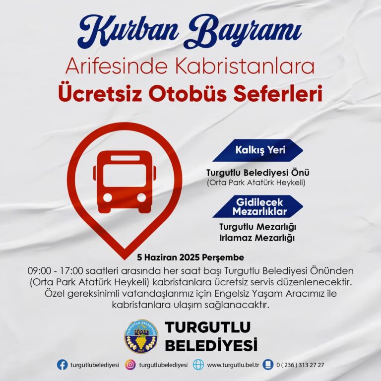 Turgutlu Belediyesinden Kabristanlara Ücretsiz Ulaşım Desteği