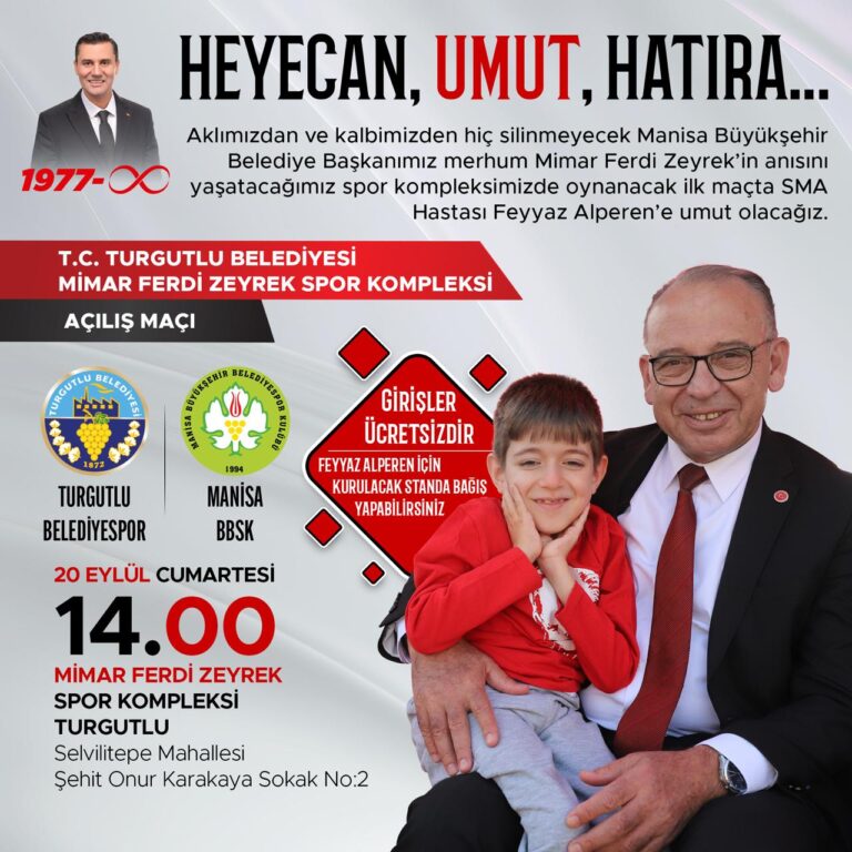 Turgutlu Belediyesi Mimar Ferdi Zeyrek Spor Kompleksi’nde Açılış Maçı Heyecanı Yaşanacak Turgutlu Belediyesi Mimar Ferdi Zeyrek Spor Kompleksi’nde Açılış Maçı Heyecanı Yaşanacak