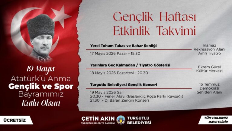 Turgutlu’da 19 Mayıs, Gençlik Haftası Etkinlikleriyle Kutlanacak