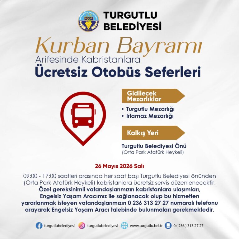 Turgutlu Belediyesinden Kabristanlara Ücretsiz Ulaşım Desteği