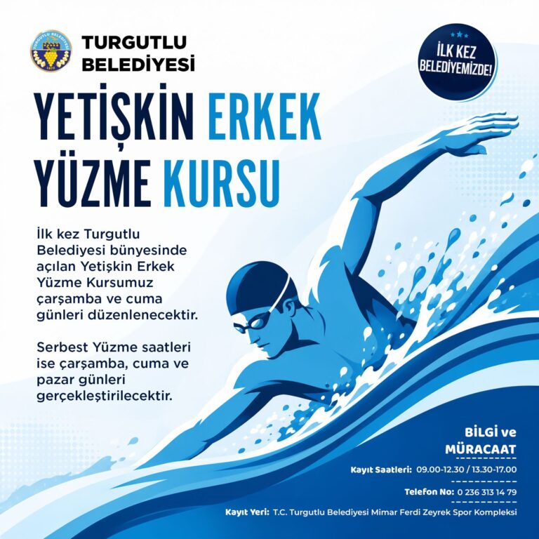 Turgutlu Belediyesinden Bir İlk: Yetişkin Erkek Yüzme Kursu Başlıyor