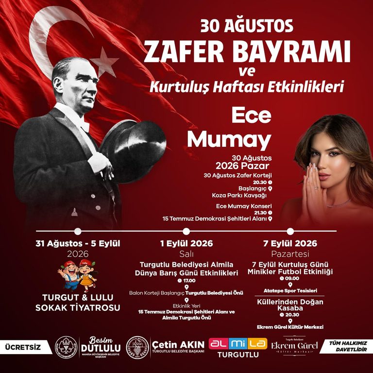 Turgutlu’da 30 Ağustos Zafer Bayramı ve Kurtuluş Haftası Coşkusu Başlıyor