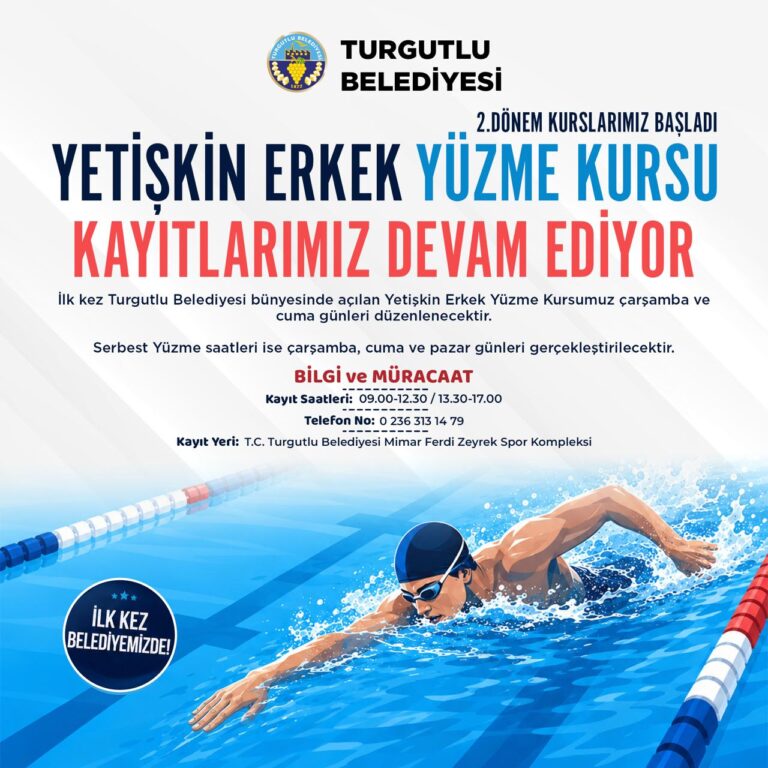 Turgutlu Belediyesi Bünyesinde İlk Kez Açılan Yetişkin Erkek Yüzme Kursunda 2. Dönem Başladı